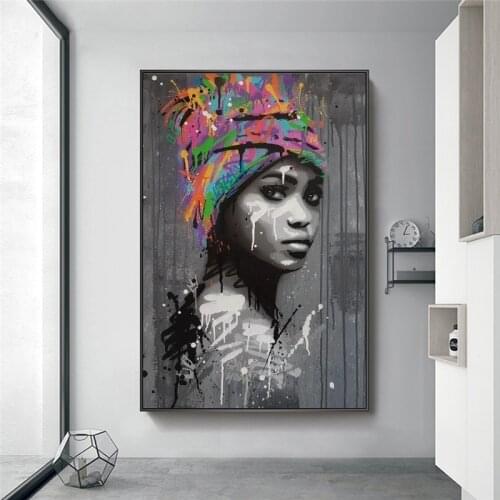 African Art Abstract Black Woman Canvas Art Paintings on The Wall Art Posters and Prints Graffiti Art Pictures Modern Home Decor