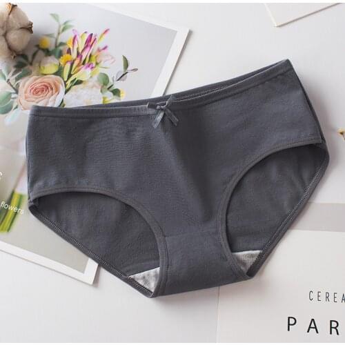 3Pcs Cotton Womens Panties Mid Waist Briefs Solid Color Breathable Underpants Seamless Soft Lingerie Girls Fashion Cute Briefs