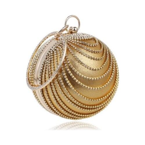 Ball Diamond Tassel Women Party Metal Crystal Clutches Evening Wedding Bag Bridal Shoulder Handbag Wristlets Clutch