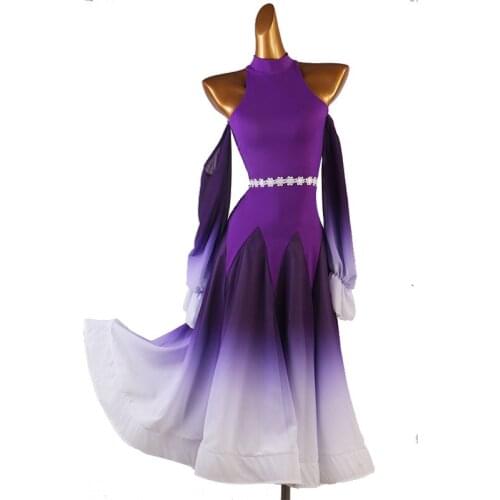 New Modern National Standard Dance Competition Dress For Women Ballroom Dance Clothes Big Swing Skirt For Waltz Dance DQL5303