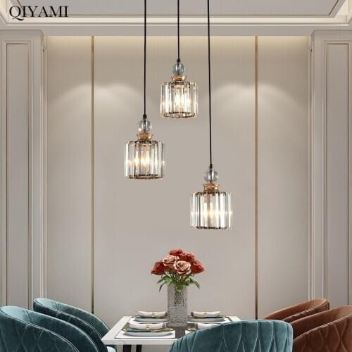 New LED Modern Pendant Lights Nordic Style Luminaries Living Dining Room Kitchen Aisle Corridor Lighting Fixture Crystal Lamps