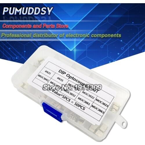 DIP Optocoupler Kit hjxrhgal 10value*5PCS=50PCS 4N25 4N35 MOC3021 MOC3022 MOC3023 MOC3041 MOC3043 MOC3052 MOC3061 MOC3063 DIP