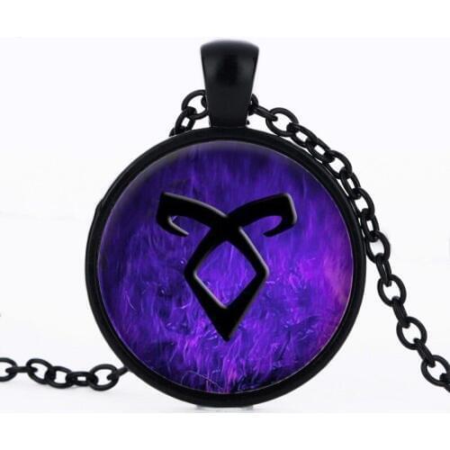 2017 New City of bones glass necklace Angelic rune pendant necklaces angelic mortal instruments jewelry