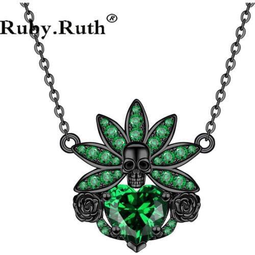 Gothic Skull Heart Crystal Zircon Chokers skull Necklaces for Womens Wedding Jewelry Dropshipping