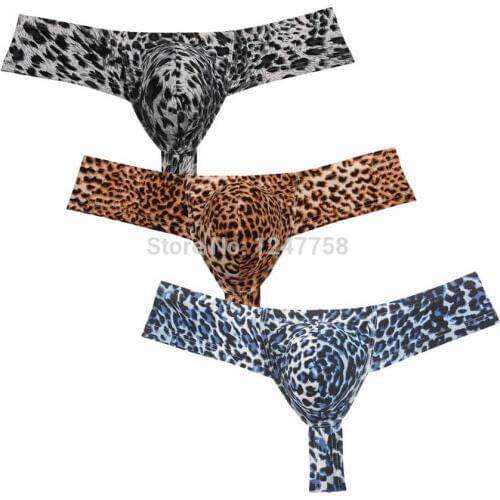 Sexy Bulge Pouch Micro Boxer Men Leopard Underwear Pant Posing Brazilian Bikini Men Underpants Trunks
