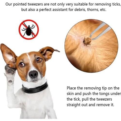 Stainless Steel Tick Tweezers Professional Quick Tick Removal Tool For Cat Dog Pet Removal Tool Tick Hook Tool For Cat Dog Horse