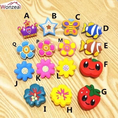 Silicone Children Knob Furniture Closet Handle Flower Crown Finish Cute Baby Bedroom Cabinet Handle Drawer Pull