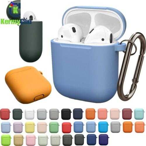 Thick Silicone Case Protective Cover for Apple AirPods Bluetooth Earphone Soft Rubber Cover for Air Pods Cases with Dust plug