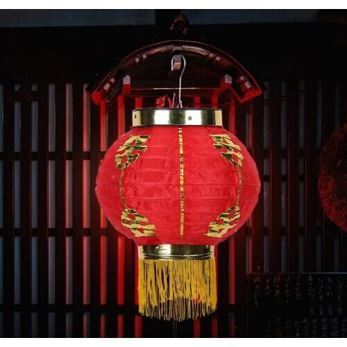 Waterproof 8 inch Chinese Cloth Hanging Lanterns Pub House Restaurant Decorative Craft Festival Lantern with Tasse