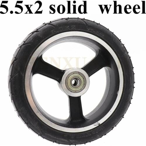 High quality solid wheel 5 inch 5.5x2 145x40 fast wheel Carbon fiber scooter solid tire with alloy rim