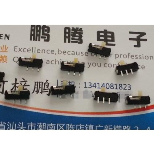 10PCS/lot Imported from South Korea, slide switch, slide switch, self-reset, 3 feet, 2 files, SMD, 2 files, 3*9