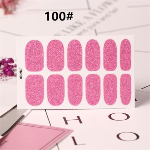 12tips/sheet Nail Art Stickers Glitter Summer Style Tips Full Coverage Nail Art Supplies Decals DIY Fashion Stickers Manicure