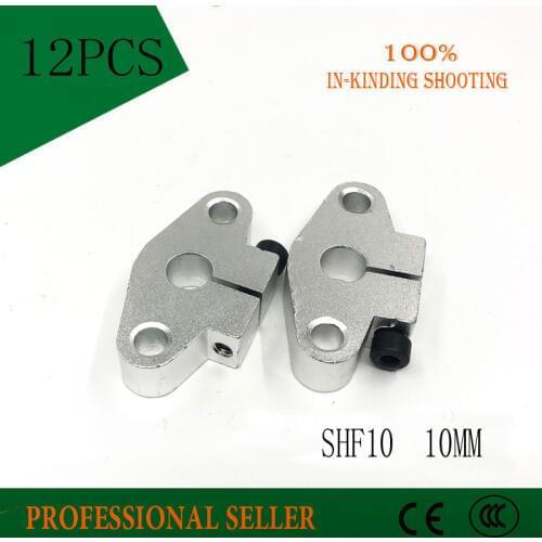 12pcs/lot SHF10 10mm horizontal linear shaft support 10mm Linear Rail Shaft Support XYZ Table CNC SHF Series Rail Shaft