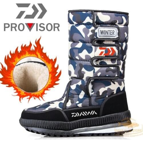 2021 DAIWA Fishing Shoes Plus Velvet Warm Shoes Outdoor Non-slip Waterproof Boots DAWA Fishing BootsWinter High Top Snow Boots