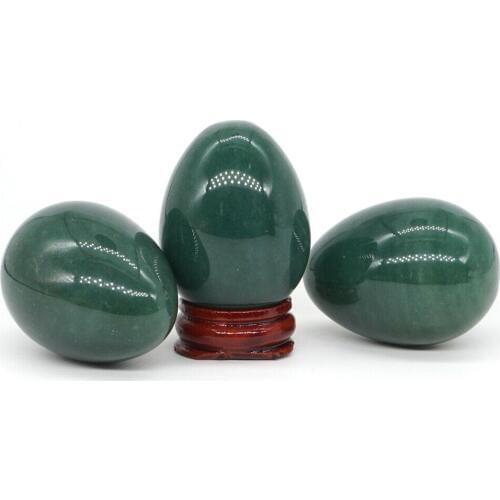 35x49MM Natural Gemstone Green Aventurine Crystal Reiki Healing Shape Egg (1pcs)