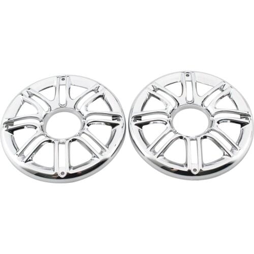 6" Chrome 3D Round Rear Front Speaker Grill Cover Fit For Harley Touring Electra Street Glide FLHTCU FLHTK