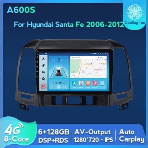 6G+128G DPS RDS Android 11 For Hyundai Santa Fe 2006-2012 Car Radio Auto Multimedia DVD Player GPS Navigation Auto carplay 2 din