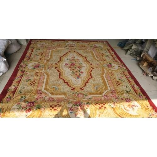Free shipping 8'x10' 90 Line Royal Savonnerie rug hand knotted carpet for home decoration