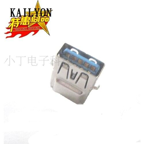 100pcs New upgrade USB3.0 interface block, 3 seat, fast transmission, flashboard flat, 90 degree bending plug