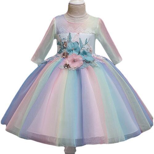 Baby Children Girl Dress 2019 Kids Ceremonies Party Dresses Flower Princess Wedding Gown Baby kids for Girls Dress 3-10years