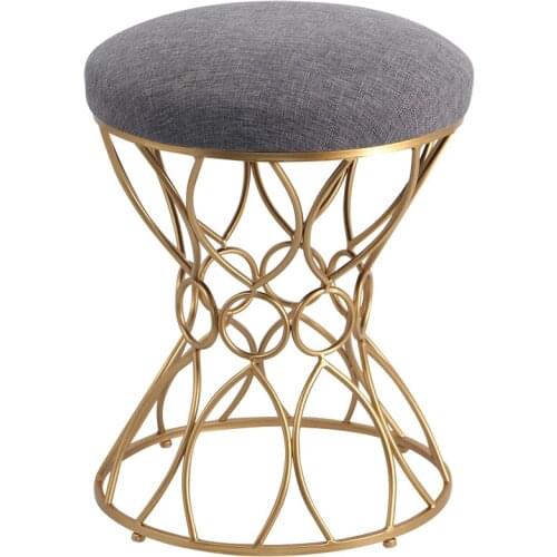 European-style makeup table stool fashion fabric makeup stool simple creative shoe stool American makeup chair iron dressing sto
