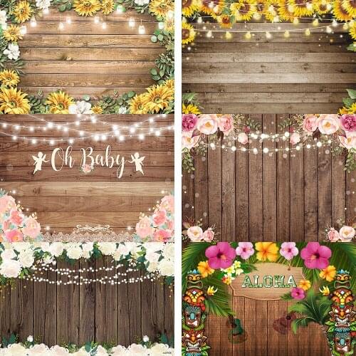 Flowers Wood Backdrop Wedding Floral Floor Photography Background Bachelorette Party Bridal Shower Baby Birthday Photo Studio