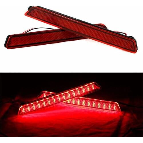 Fuleem 2PCS Car Red Lens LED Bumper Reflectors Taillight Brake Light For Mazda 2 3 6 8
