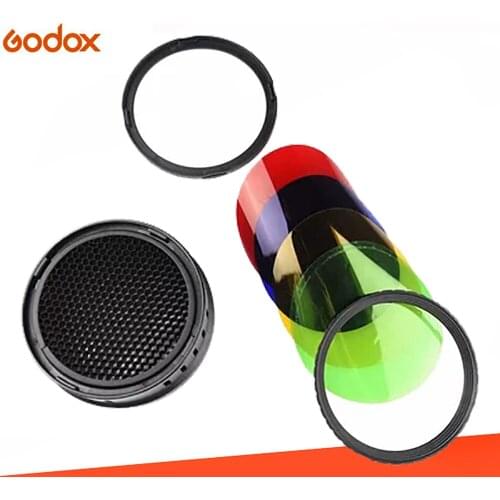 Godox BD-08 barn door and honeycomb grid and 4-color filter for Godox AD400Pro studio flash strobe Monolight BD08