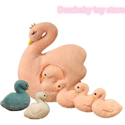 Simulation Fluffy Swan Plush Toy Cute Animal Cute Soft Stuffed Dreamy Crown Swan Kids Plush Toy Girly Birthday Christmas Gift