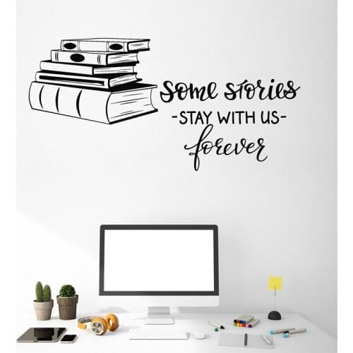 Books Shop Wall Sticker Bookstore Library Vinyl Decals Reading Room Decoration Family Study Wall Decor Art Mural Stickers