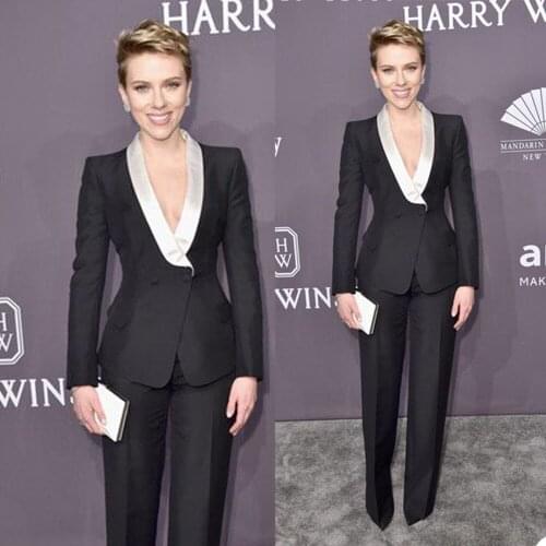 2Pieces Woman Suit Double Breasted Streetwear Notched Collar Solid 2021 New Design Party Jacket Pant Female