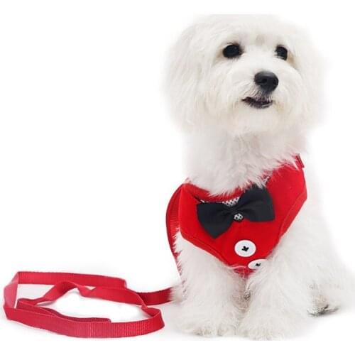 New Fashion Bow Dog Harness and Leash Set Vest Dog Cat Chest Strap Dog Supplies Puppy Harness