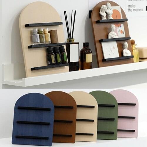 Creative Arched Solid Wood Display Stand Nail Polish Rack Tabletop Lipstick Holder Cosmetic Storage Rack