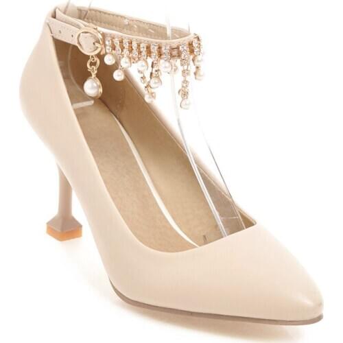 2018 new age season sexy high-heeled pointed mouth shallow tassel 46 single shoe size code 33-18317