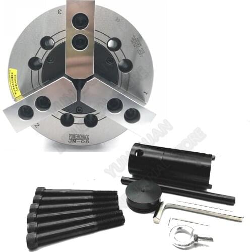 6 Inch Hydraulic Chuck Three 3 Jaw Hollow Power Chuck 6" & Back Plate for CNC Lathe Boring Cutting Tool Holder Hole Oil CE
