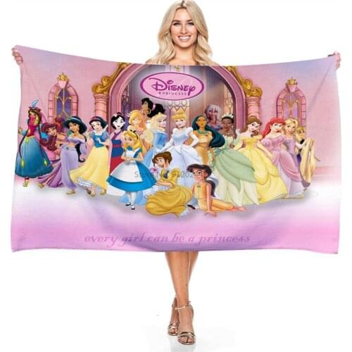 Disney Princess Towel Snow White Cinderella Aurora Ariel Belle Jasmine Character Beach Towel Bath Towel for Women Girls Big Size