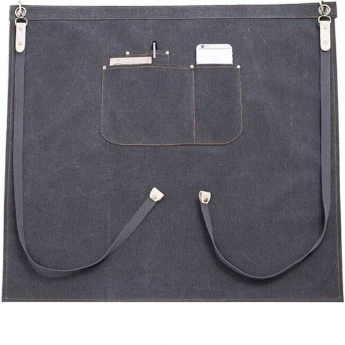 Half Apron Korean Version of The Solid Color Aprons Restaurant Waterproof Canvas Overalls Kitchen Supplies Household Products