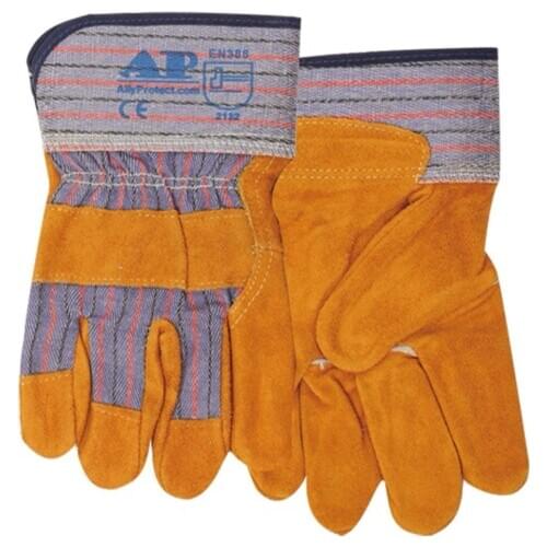 Working Gloves Heavy Duty Worker Gloves Durable Split Cowhide Leather & Cotton Lined Palm CE Certificated Welding Gloves