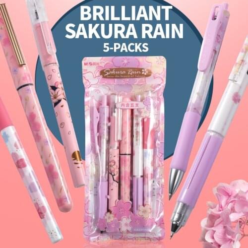 M&G Sakura Gel Pen 0.35mm/0.38mm/0.5mm Rollerball Pen Cute Gelly Roll Gel Pens Quick-Dry Ink Fine Signature Pen School Office