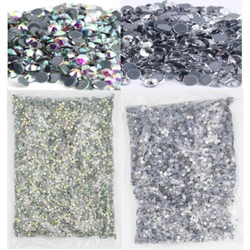 SS3-SS50 Big Bag Wholesale Top Quality Better DMC Crystal AB Glass Strass Iron On Hotfix Rhinestones