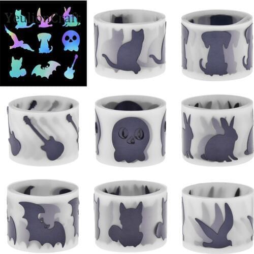 Chzimade 1M Laser Cat Reflective Sticker Tapes Heat-transfered Hot Stamping Foil Vinyl Film For DIY Iron On Fabric Garment