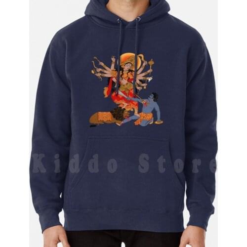 Goddess Of Power : Durga ( Color ) hoodie long sleeve Durga Goddess Laxmi Mahalaxmi Hindu Goddess Mahisasur