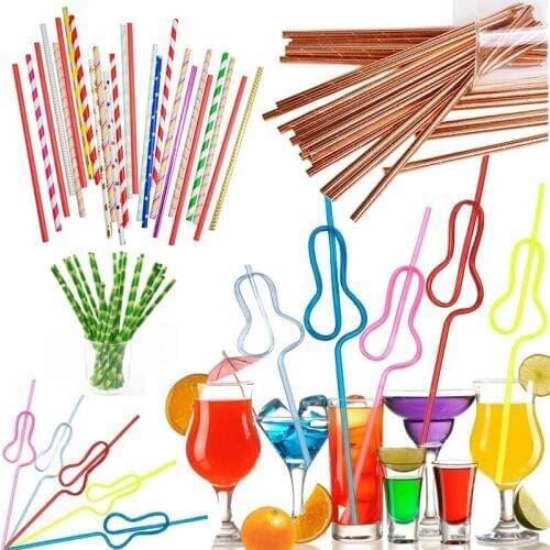 Bachelorette Party Paper Tube Hen Party Straw Wedding Party Plastic Straw Bride To Be Straw Decoration Team Bride Hen Party