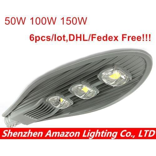 6pcs 50W 100W 150W Led Street light Outdoor lighting Waterproof IP65 Ultra Bright garden light Lamp