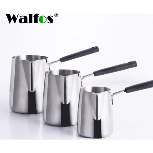 Walfos Long Handle Wax Melting Pot DIY Candle Soap Melts Pot Scented Wax Melts Metal Coffee Toroid Pitcher