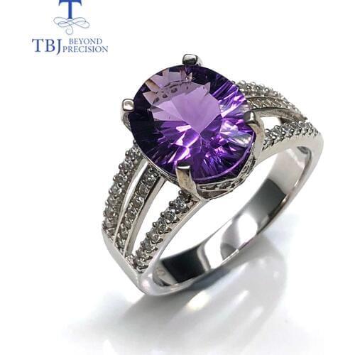 New design amethyst rings natural gemstone oval 10*12mm with 925 sterling silver fine jewelry anniversary gift for women wife