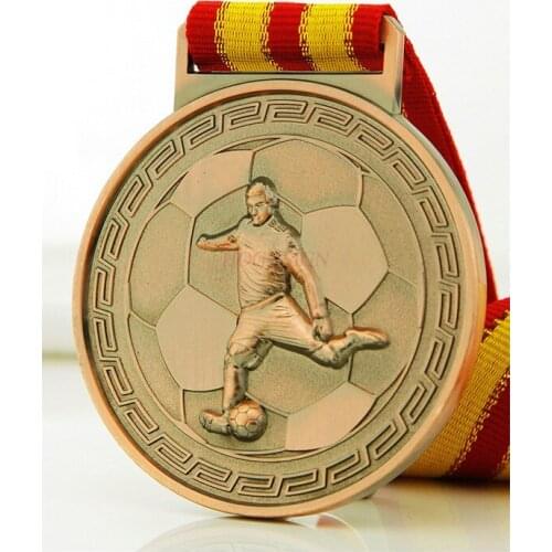 Gold silver and bronze medal Sports Metal Medal Medal Football Competition Games Awards Gold Silver And Bronze Medals 2020