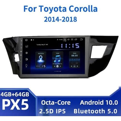10.2" Android 10.0 Car Multimedia Player for Toyota Corolla 2014 2015 2016 Radio GPS Navi IPS Screen Octa Core 4GB+64GB TDA7850