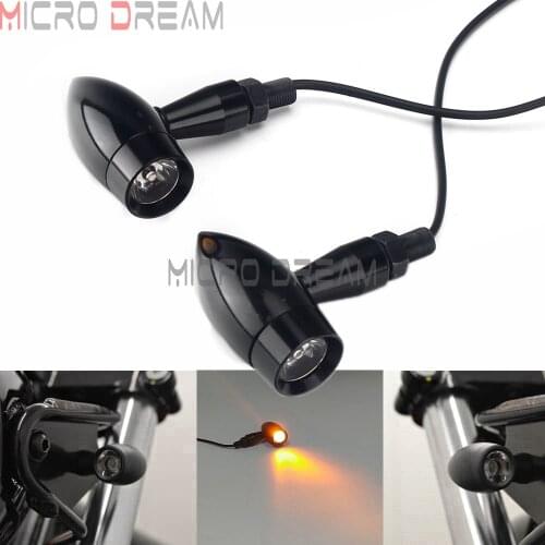 10mm Motorcycle Left Right Mini Bullet LED Turn Signal Indicator Light Tail Lamp Blinker Flasher for Harley Cafe Racer Scrambler
