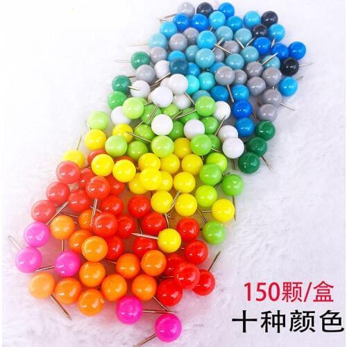 150 Color Map Tacks Push Pins, with Round Plastic Head and Steel Point Thumb Tacks Pin Office School
